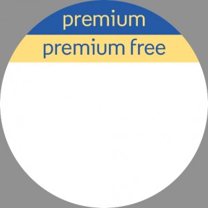 NP-naklejki "Premium/Premium Free" (okrągłe), 500 szt NOWE