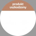 NP-naklejki "produkt uszkodzony" nowe (okragłe, brązowe), 500 sztuk