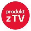 NP - naklejki "produkt z TV" (okrągłe, czerwone), 500 sztuk