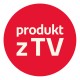 NP - naklejki "produkt z TV" (okrągłe, czerwone), 500 sztuk