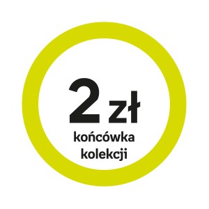 NP-naklejki "2 zł końcówka kolekcji" (okrągłe, z zieloną ramką), 500 sztuk