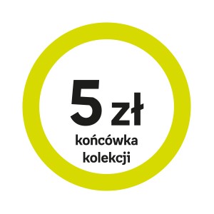 NP-naklejki "5 zł końcówka kolekcji" (okrągłe, z zieloną ramką), 500 sztuk