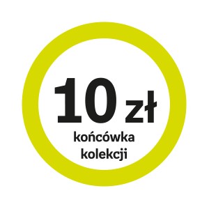 NP-naklejki "10 zł końcówka kolekcji" (okrągłe, z zieloną ramką), 500 sztuk