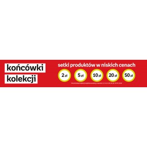 KK-tabliczki regałowe 795 mm, na niski regał dla FS "Końcówki kolekcji"